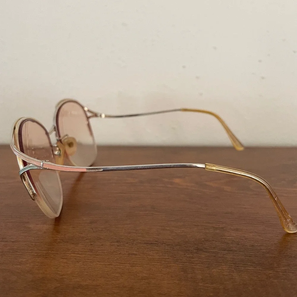 Vintage‎ Oversized Round Eyeglasses FRAMES ONLY Enamel Optiline 4256 Germany